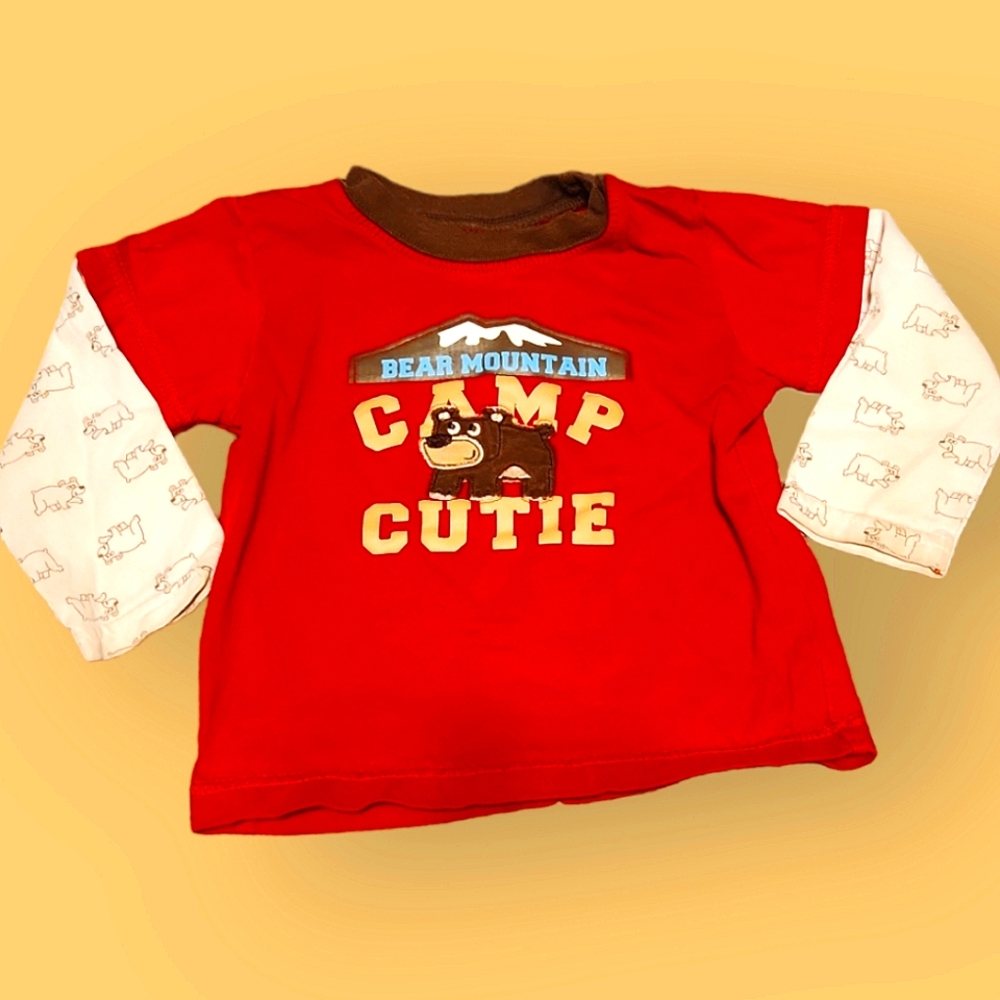 18 month Toddler Boy long sleeve shirt - Camp Cutie